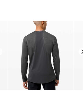 Lululemon Fast and Free Charcoal Long Sleeve Men M Reflective Running Base Layer